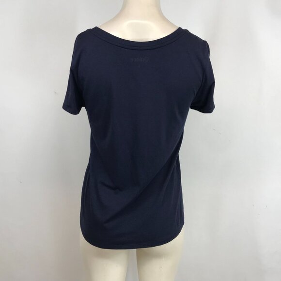 QUINCE - WOMEN'S SMALL - BLACK SHORT SLEEVE ROUND NECK COTTON BLEND T-SHIRT - Picture 5 of 8